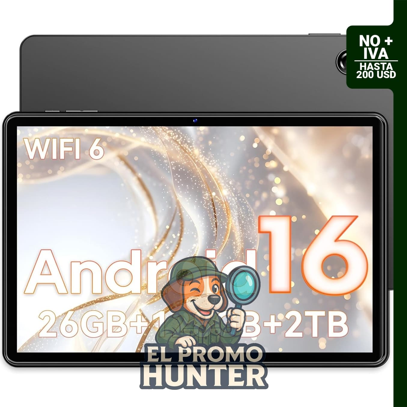 Tablet COTGOD de 10 pulgadas, Android 16, 26GB RAM, 128GB ROM, expandible hasta 2TB.