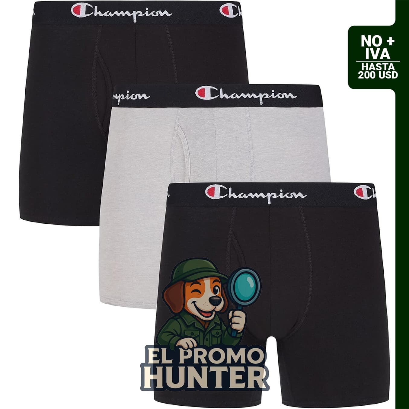Boxer briefs de algodón elástico para hombre, paquete de 3.