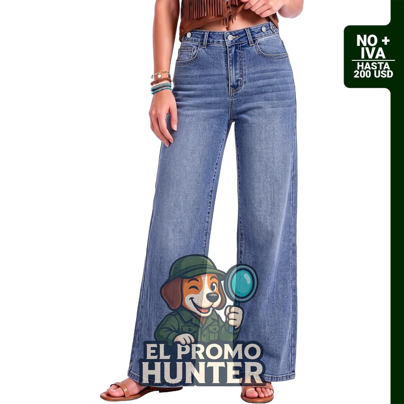 Luvamia jeans de pierna ancha para mujer, pantalones de mezclilla elásticos.