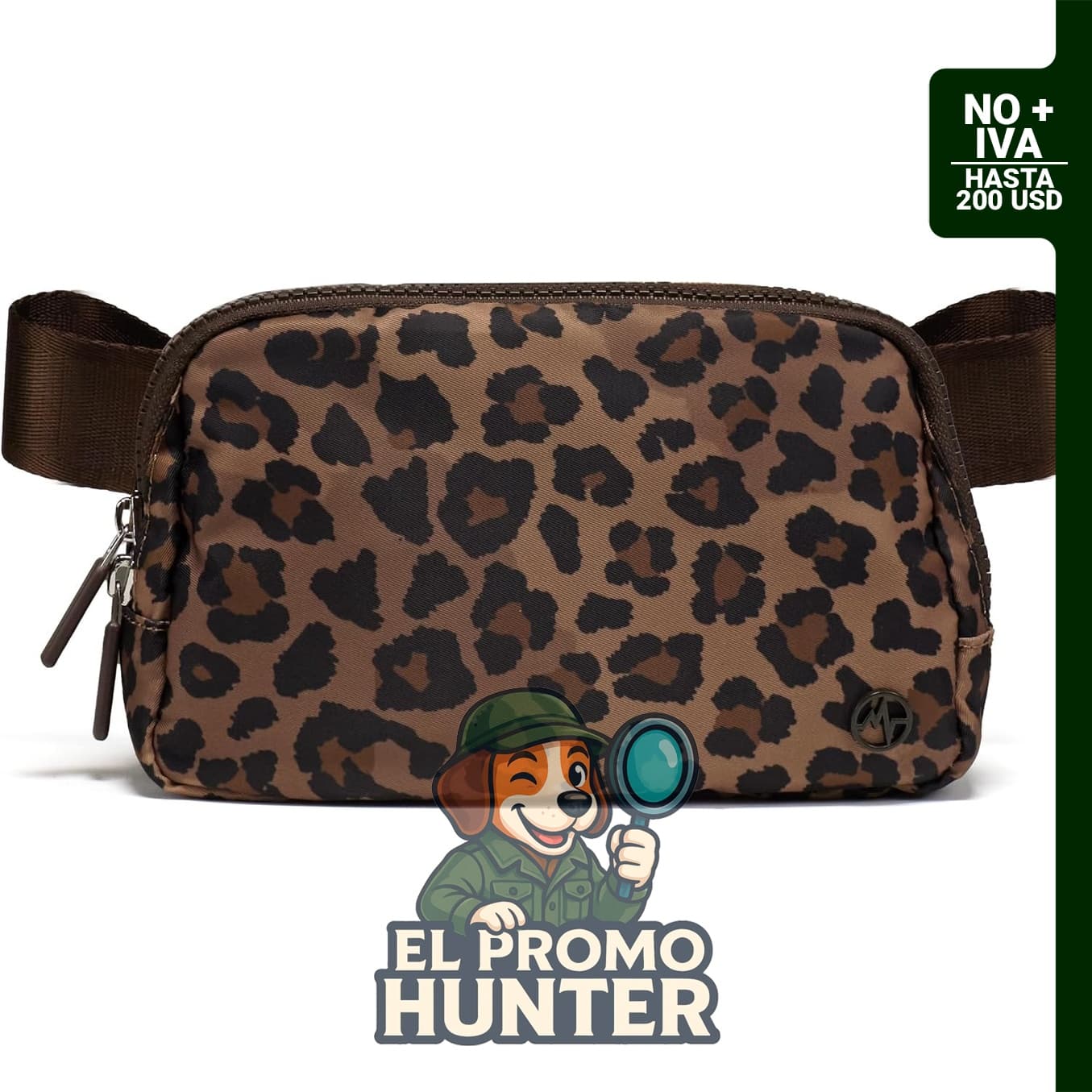 Pander Cinturón estampado de 1L para mujer, bandolera de nailon con correa ajustable.