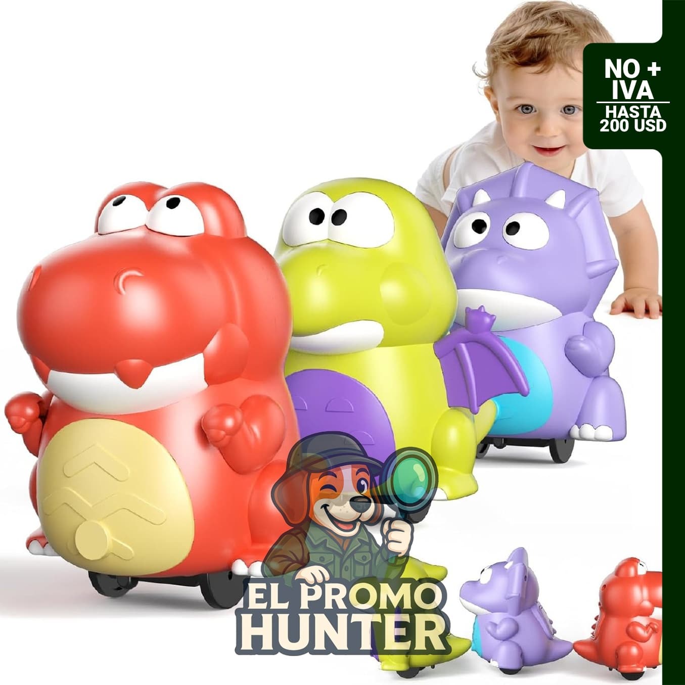 Juguetes de dinosaurio Topsolid para bebés y niños pequeños, adecuados para 18 a 36 meses.