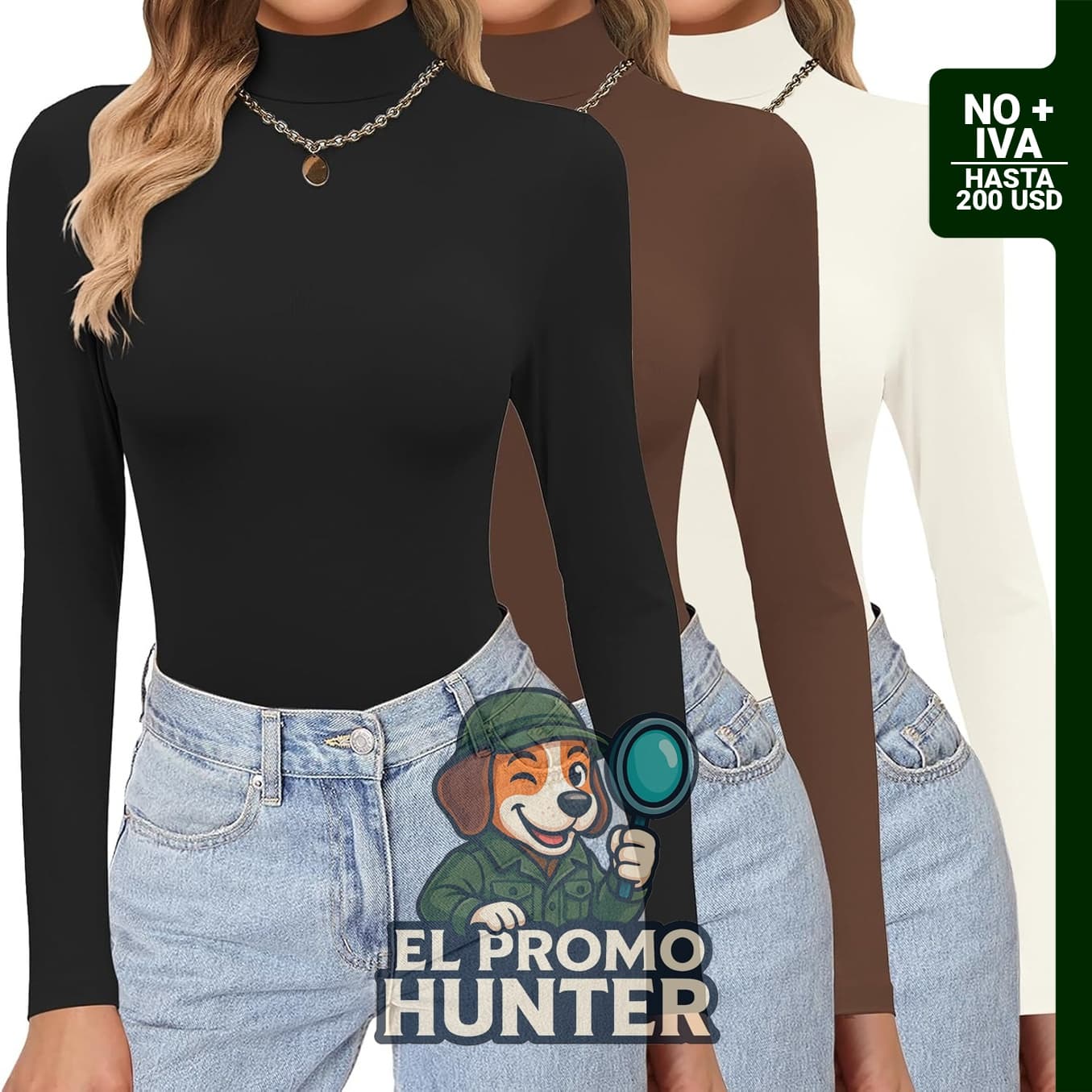 Camisa de cuello alto para mujer, manga larga, ligera y ajustada.