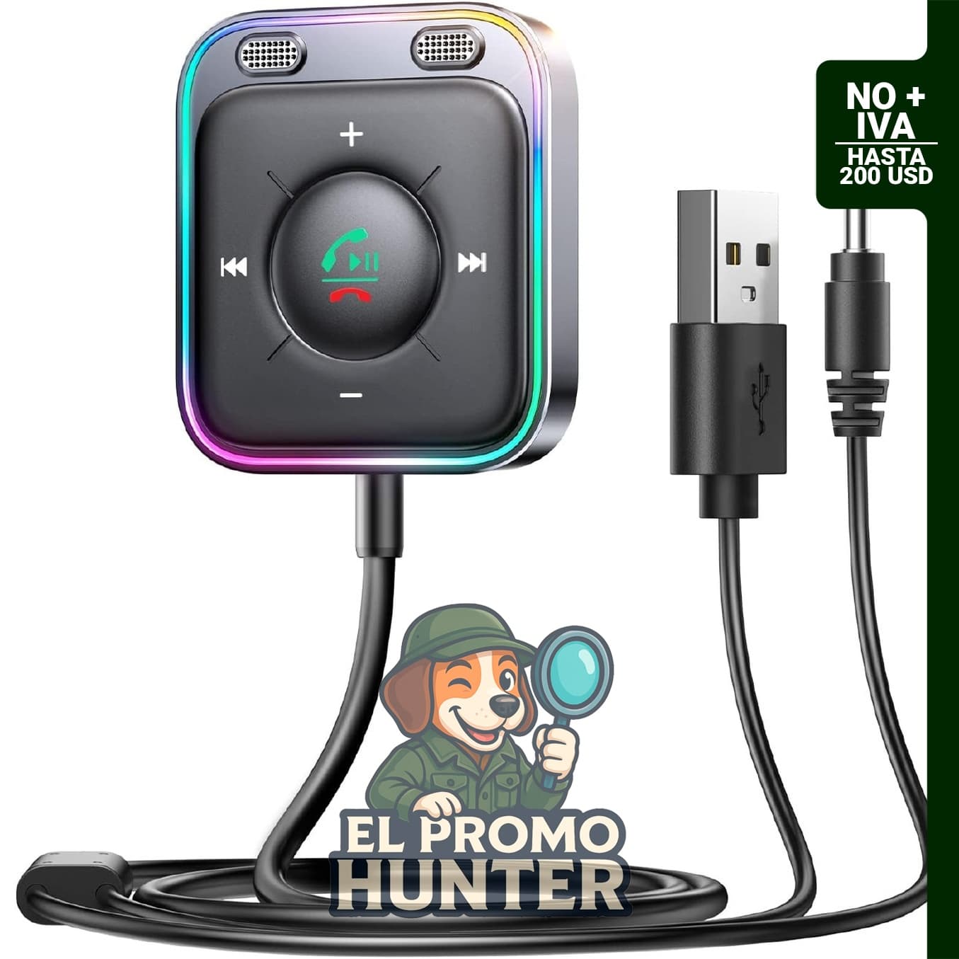 JOYROOM Adaptador AUX Bluetooth 6.0 para coche con cancelación de ruido.