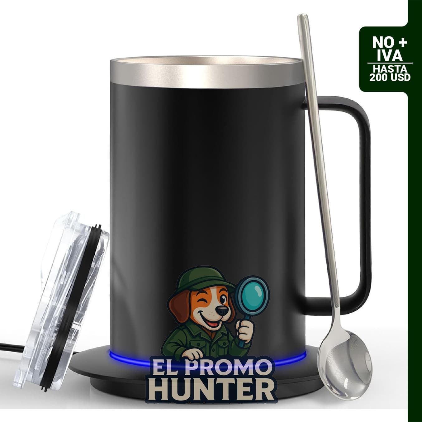 Taza de café inteligente YIMUBREEZ con control de temperatura, apagado automático de 10 horas y calentador USB.