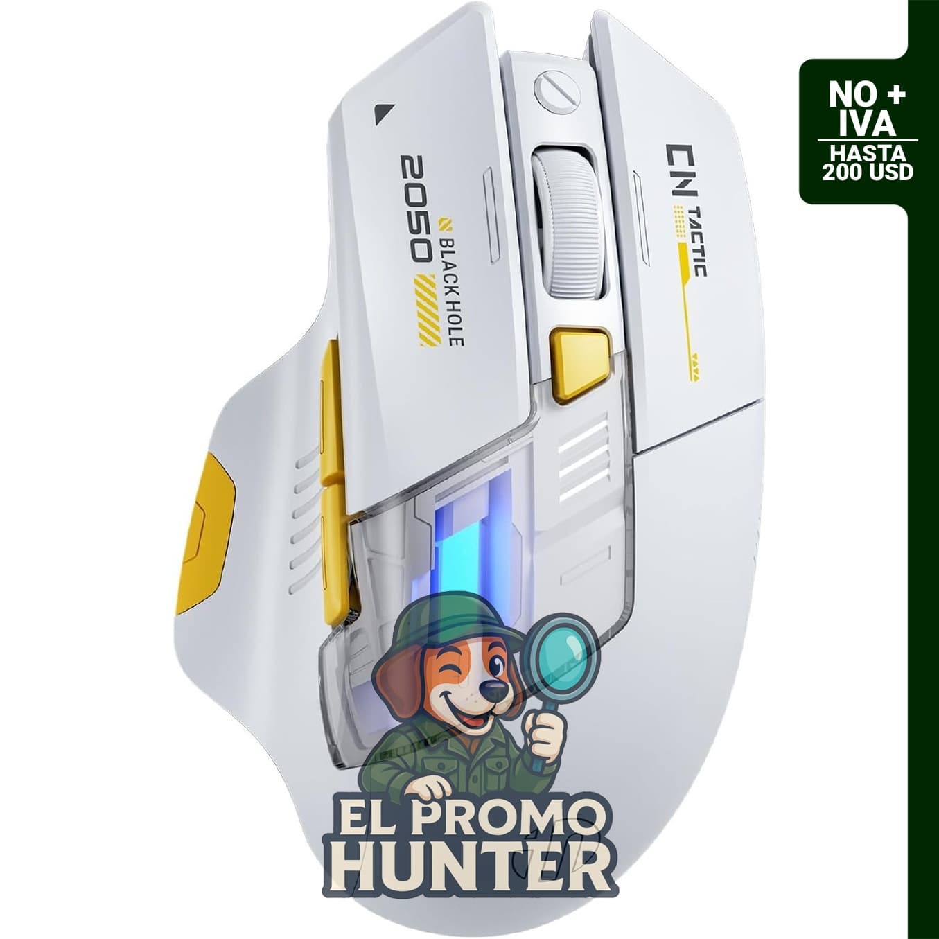 INPHIC Ratón inalámbrico silencioso A9 Explorer V2 Tri-Mode para juegos.