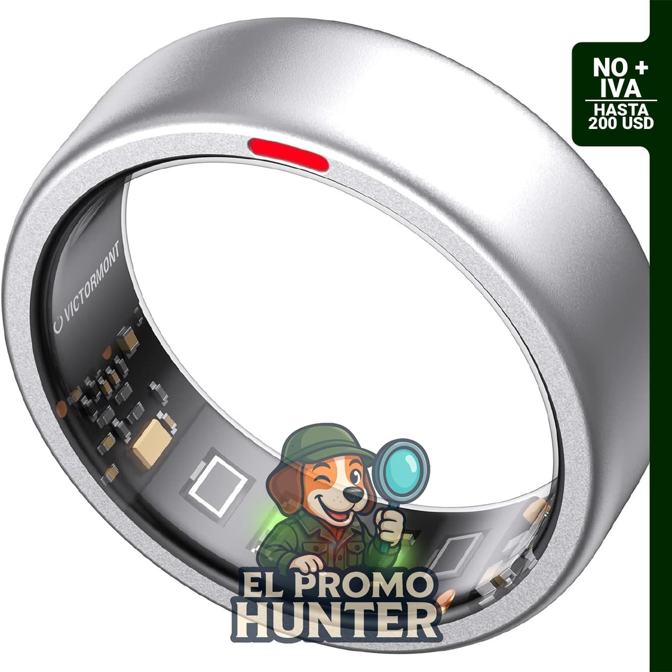 Smart Ring Pro, anillo de fitness con monitoreo de frecuencia cardíaca y rastreador de sueño.
