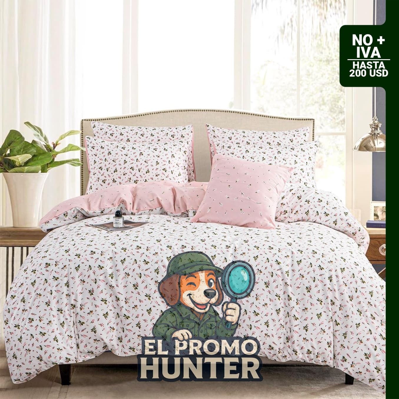Funda de edredón BUPIRD tamaño King, 100% microfibra cepillada, 3 piezas, diseño floral con cierre de cremallera.