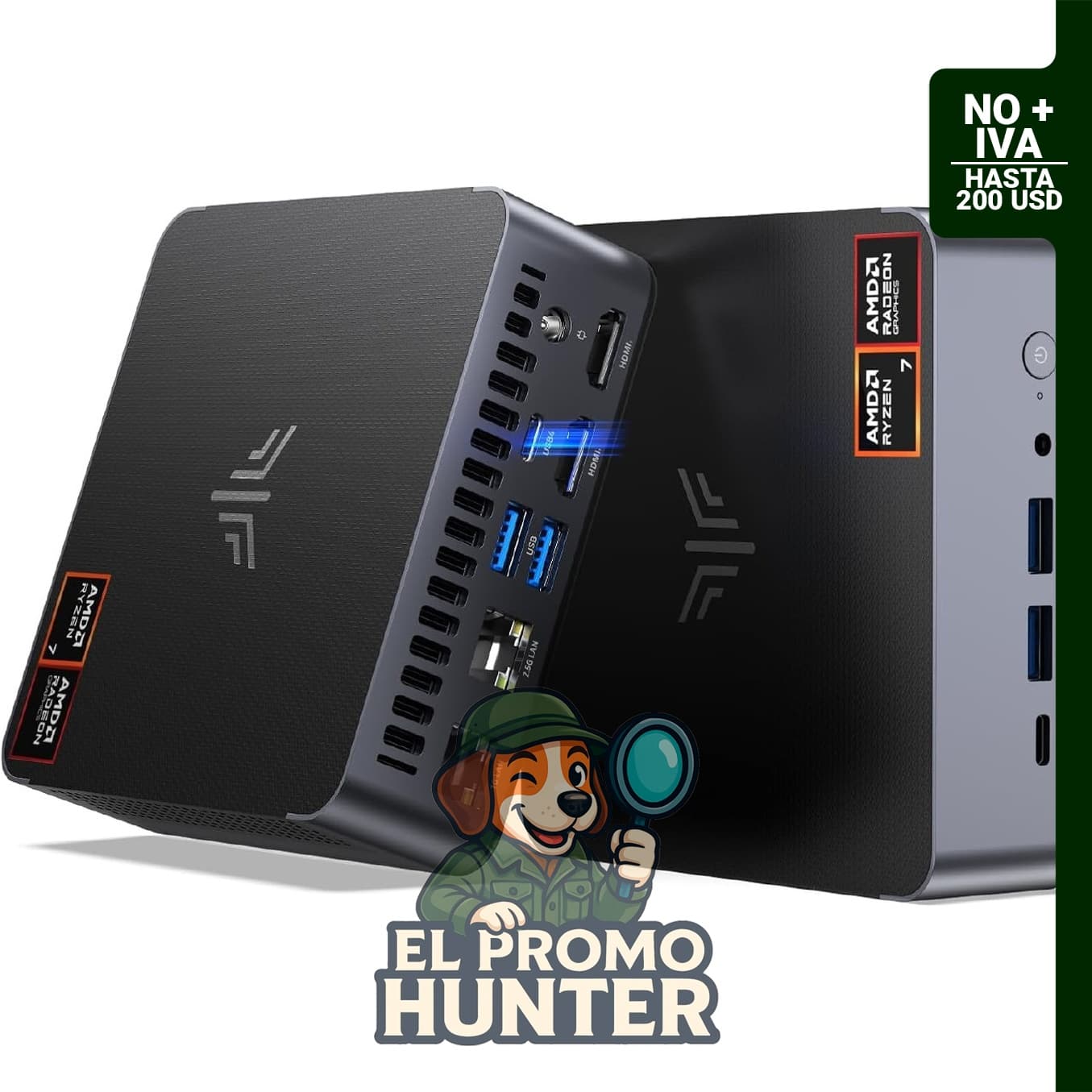 KAMRUI Mini PC AM21 con Windows 11 Pro y procesador AMD Ryzen 7 8745HS (8 núcleos, 16 hilos, hasta 4.9 GHz).