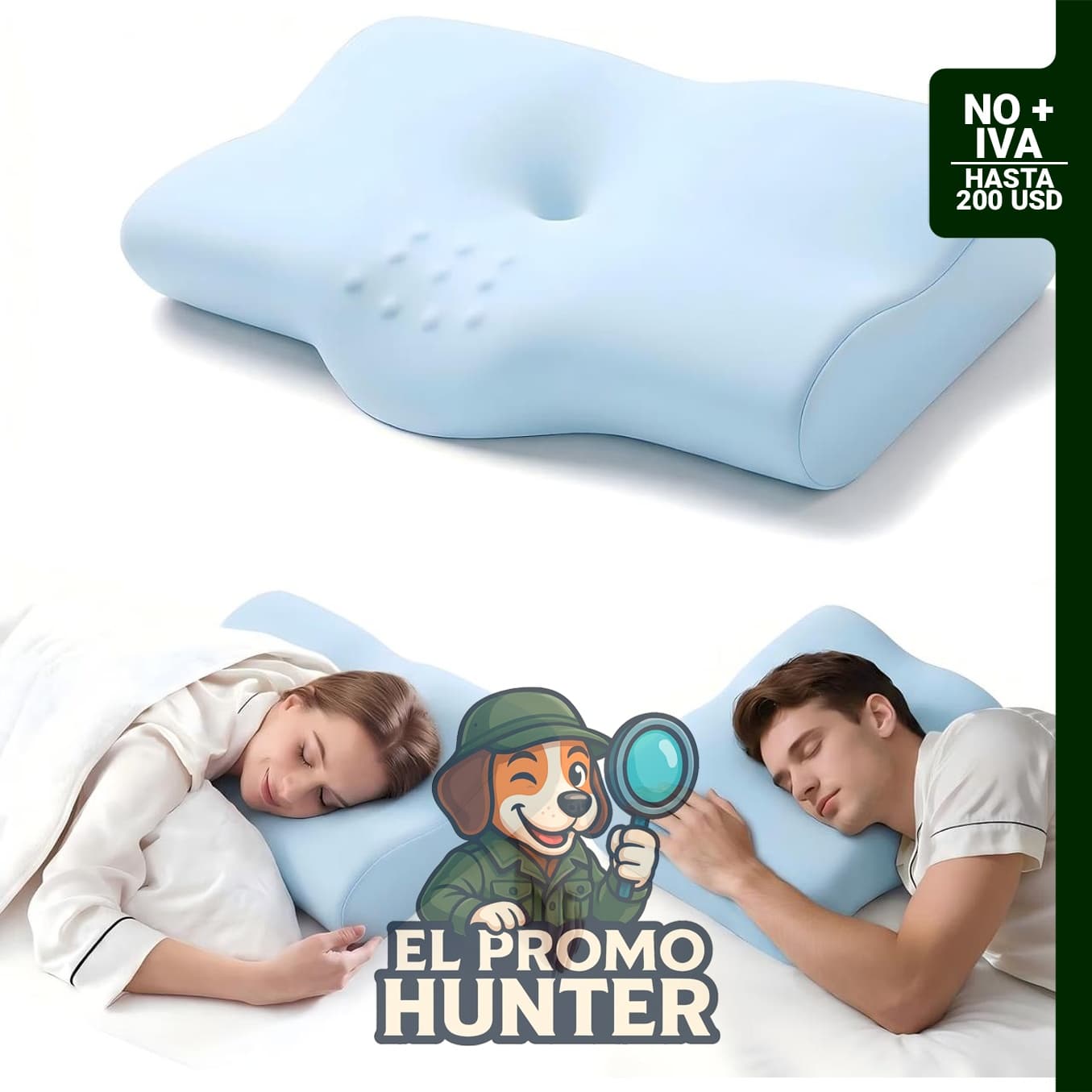 ALLJOY Almohada cervical ergonómica de espuma viscoelástica para dormir de lado y espalda.