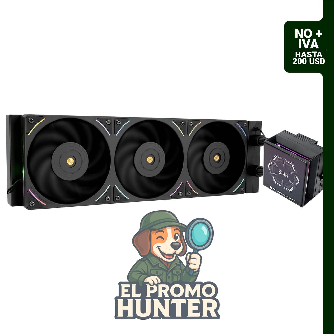 Thermalright Hyper Vision 360 UB ARGB, enfriador de agua negro para CPU con pantalla LCD IPS de 1.44" y 480 x 480 px.