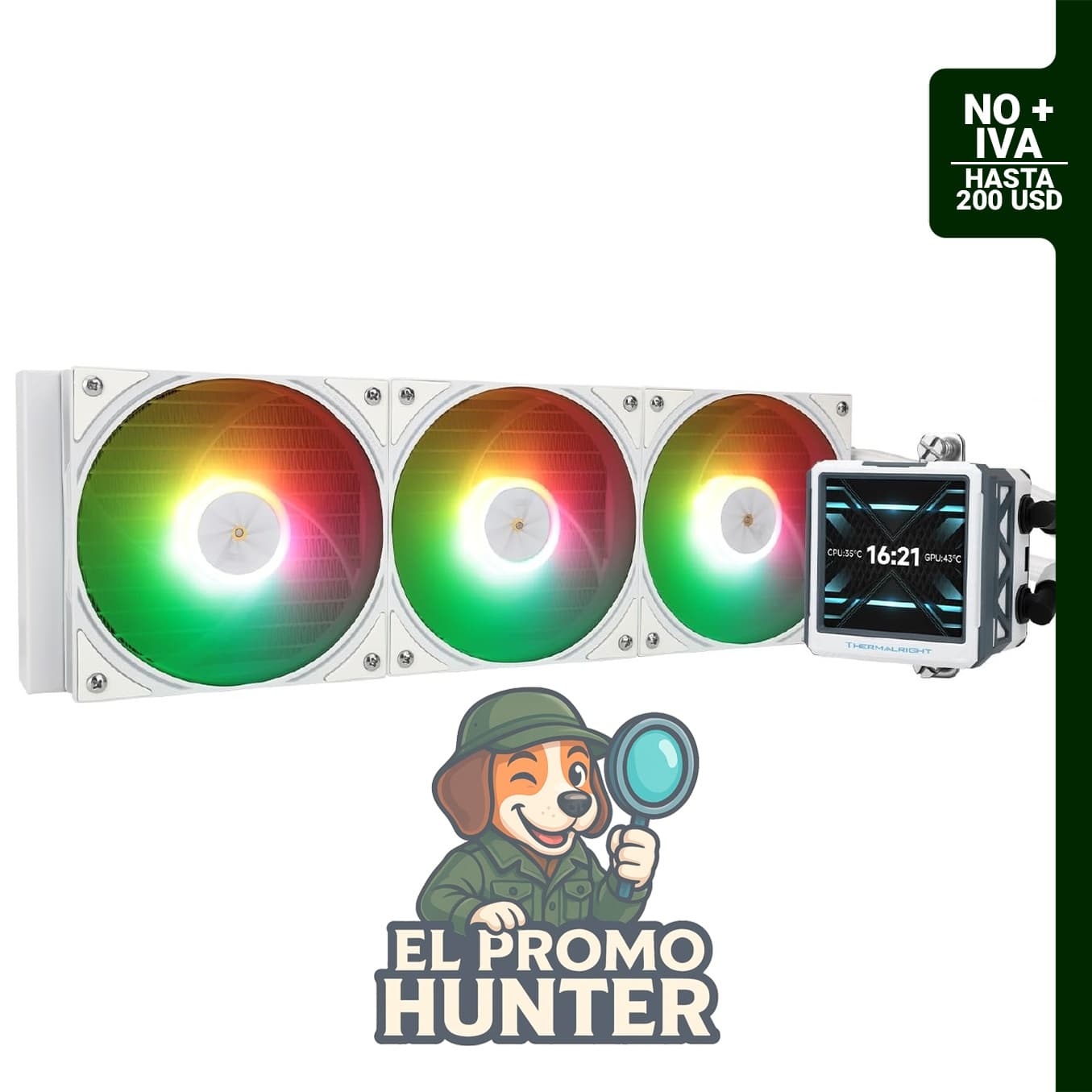 Thermalright Enfriador líquido para CPU FW 360 Ultra ARGB blanco.