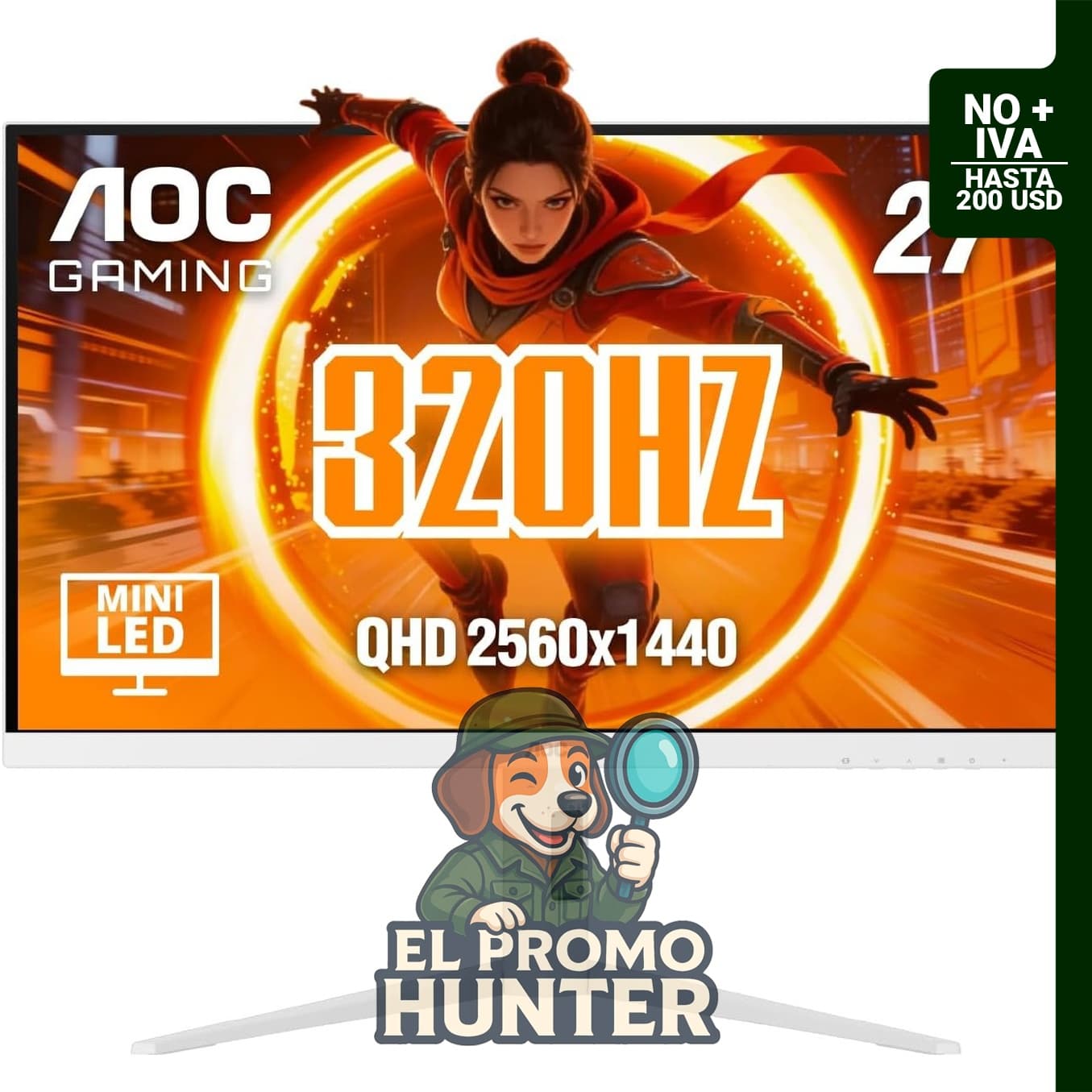 Monitor AOC de 27" (68.6 cm) QHD 320Hz Mini-LED HDR1000.