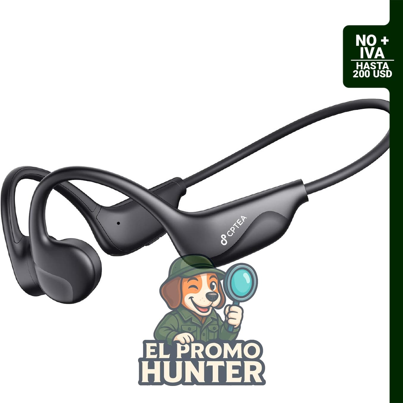 Auriculares CPTEA de conducción ósea, deportivos y de oído abierto.