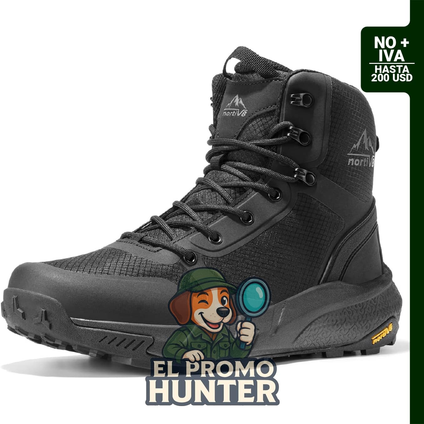 NORTIV 8 Botas tácticas militares para hombre, con cremallera lateral, modelo Metrostrike.