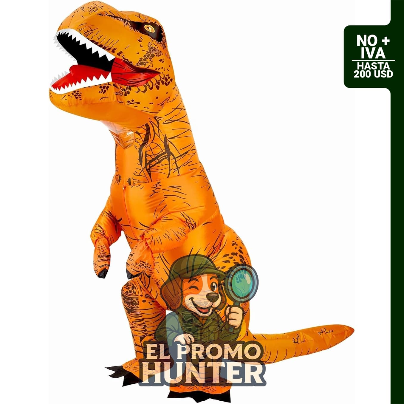 Disfraz inflable de dinosaurio para adultos, adecuado para fiestas temáticas y cosplay.