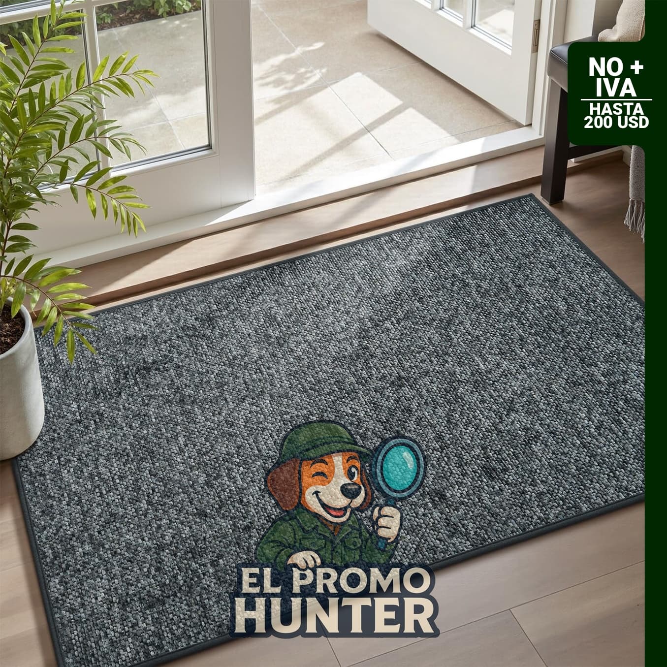 MontVoo Tapete de Puerta Interior, alfombra de goma absorbente y antideslizante, 17" x 30" (43 cm x 76 cm).