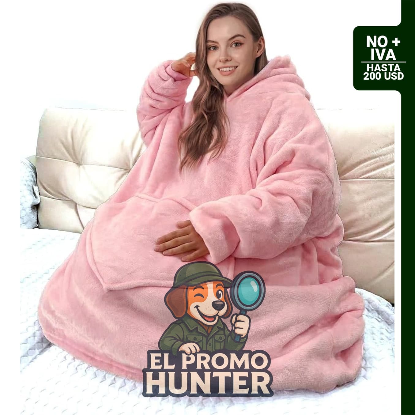 Sudadera tipo manta para mujer con capucha extragrande, adecuada como regalo.