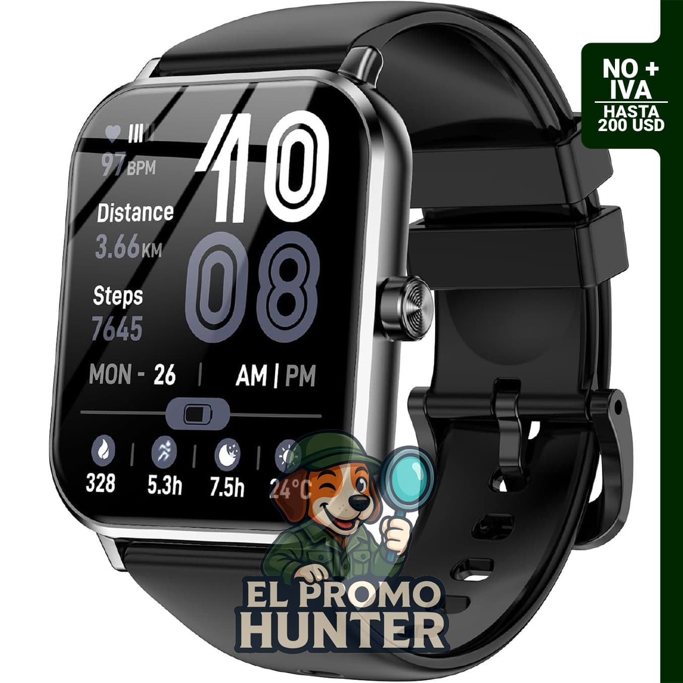 Reloj inteligente con pantalla táctil HD de 1.83" (4.6 cm), Bluetooth, resistente al agua IP68, más de 140 modos deportivos.