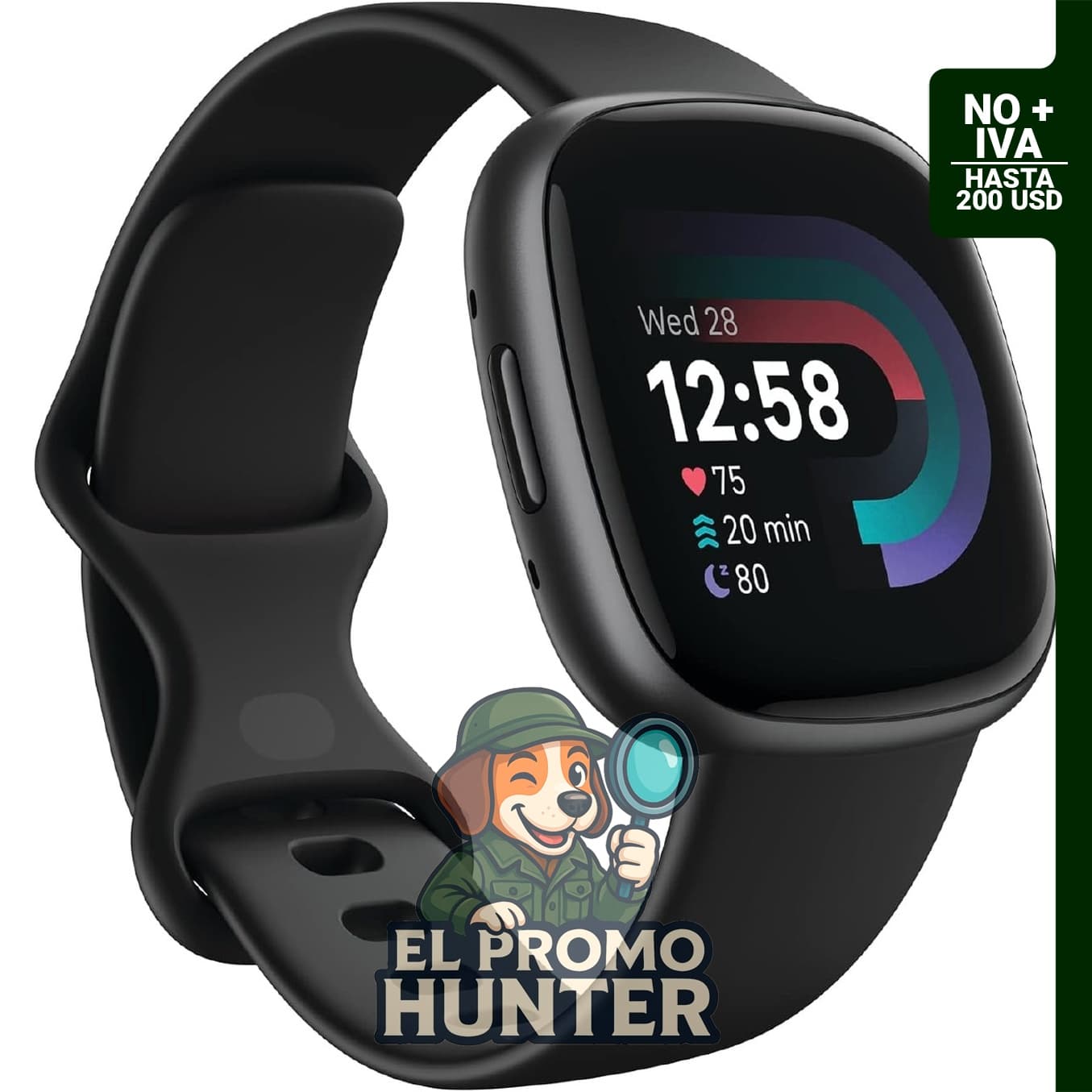 Fitbit Versa 4 Smartwatch con GPS, frecuencia cardíaca 24/7 y seguimiento del sueño. Incluye bandas S y L.