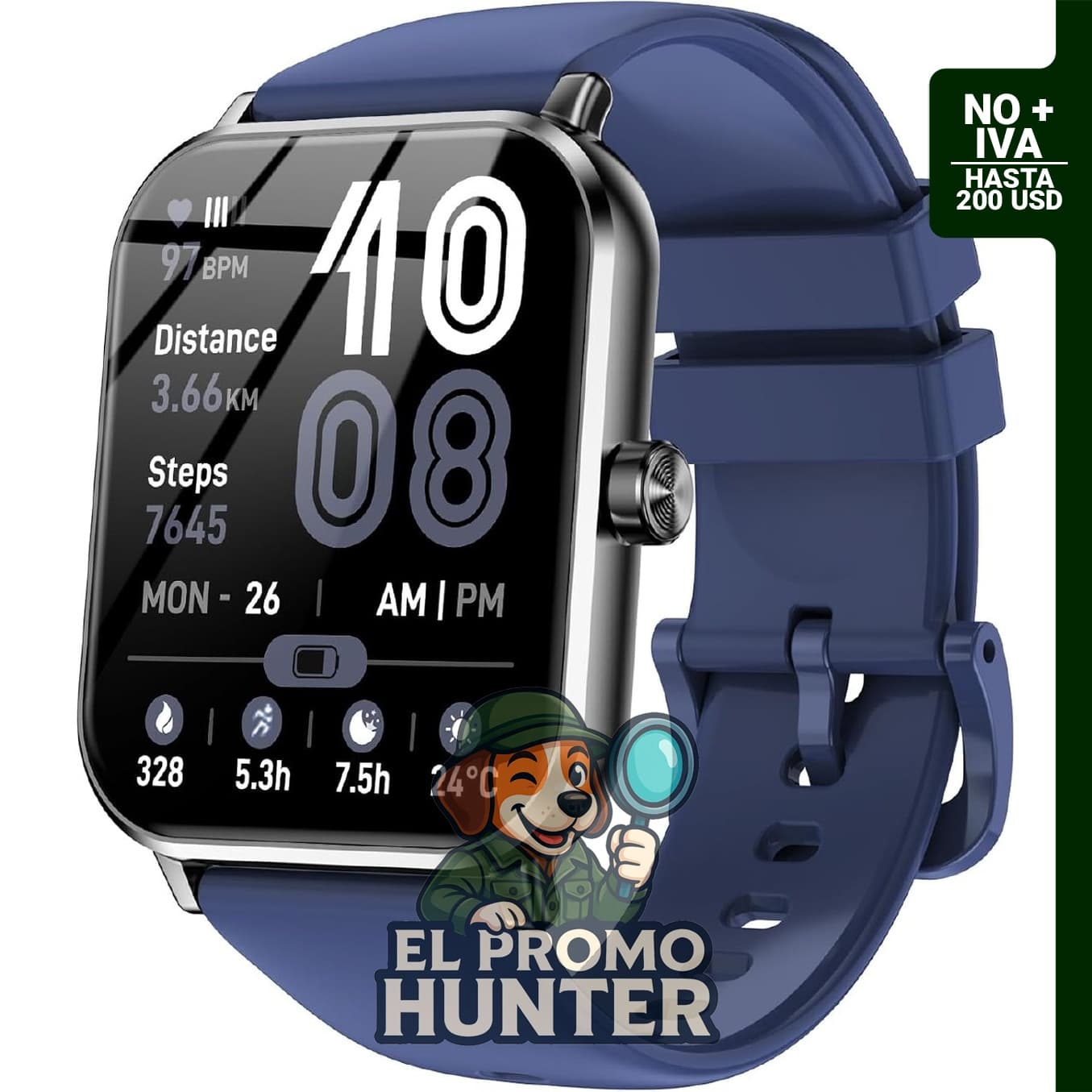 Jacoosa Reloj inteligente con pantalla táctil HD de 1.83" (4.6 cm), compatible con Android y iPhone, impermeable hasta 5 ATM.