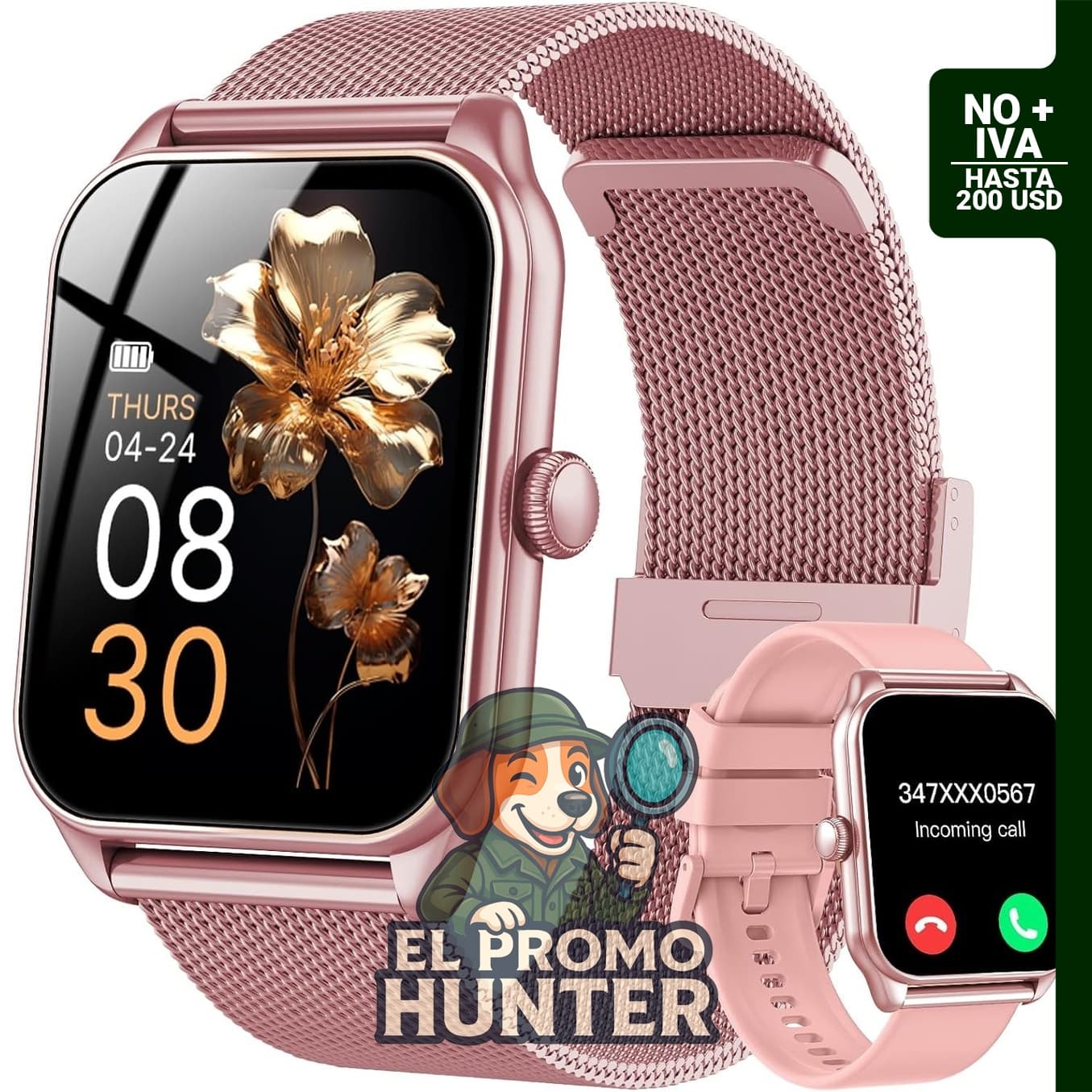 Reloj inteligente para mujer taopodo, 1.83" HD, IP68, con monitor de frecuencia cardíaca y sueño.