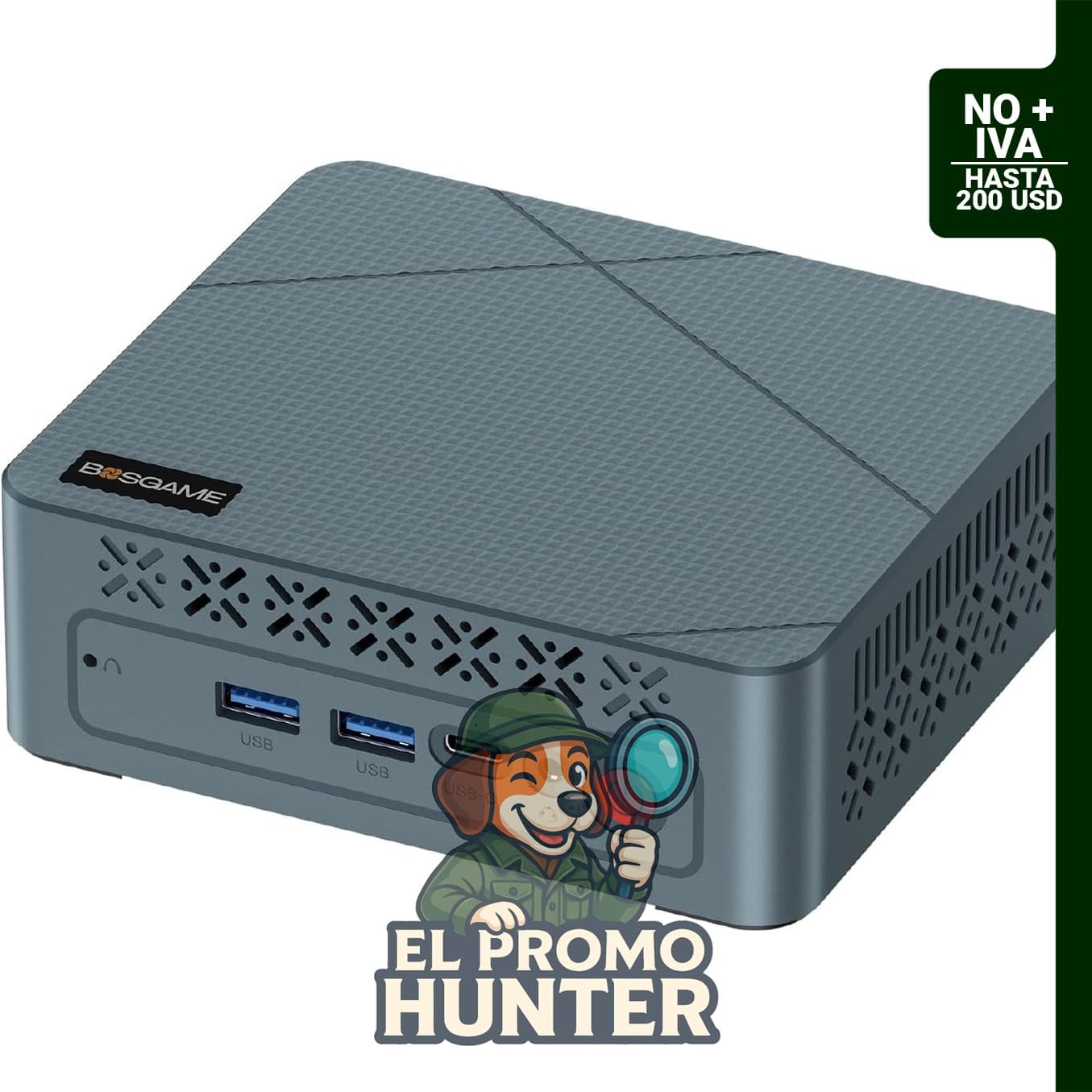 BOSGAME E2 Mini PC con procesador Ryzen 5 3550H, 16GB de RAM y 512GB de SSD NVMe.