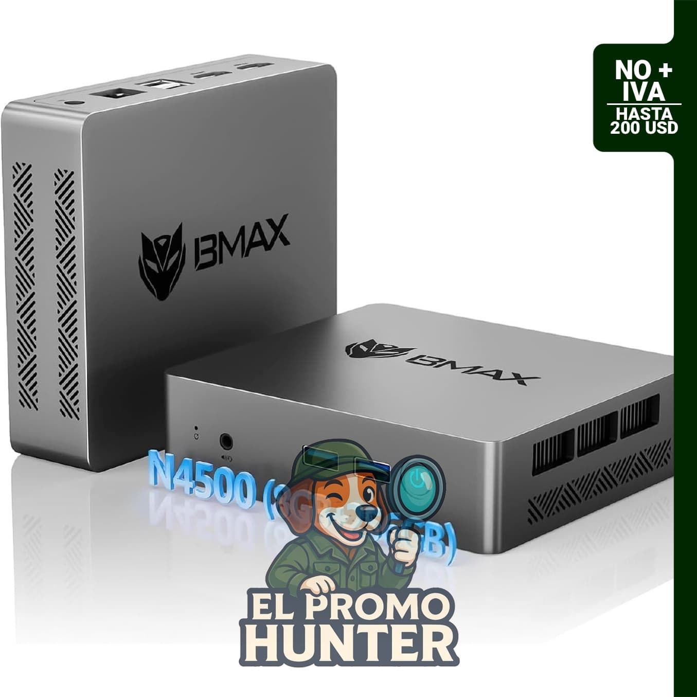 Bmax Mini PC Intel N4500, 8 GB DDR4 RAM, 256 GB M.2 SSD, expansión hasta 4 TB, Dual 4K HDMI, WiFi5, BT5.0.