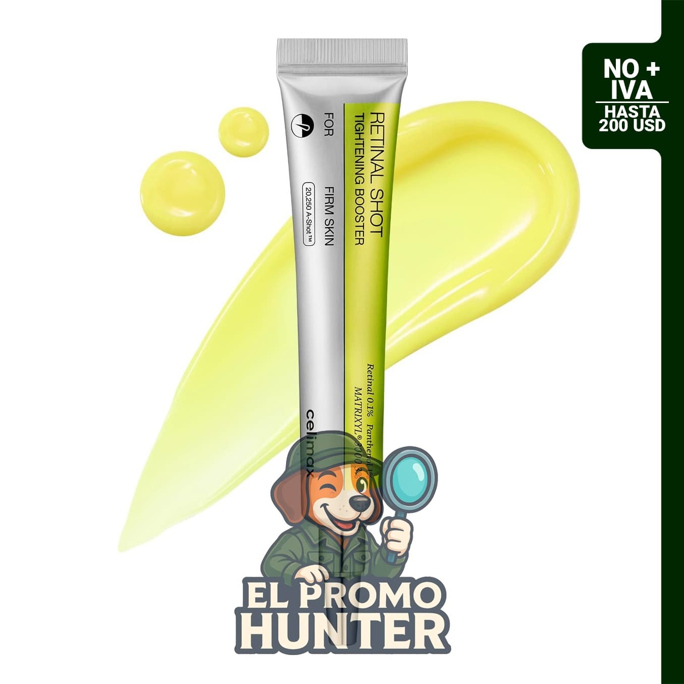 celimax The Vita A Retinal Shot Potenciador Reafirmante con 0.1% Retinal y 3% Matryxyl.