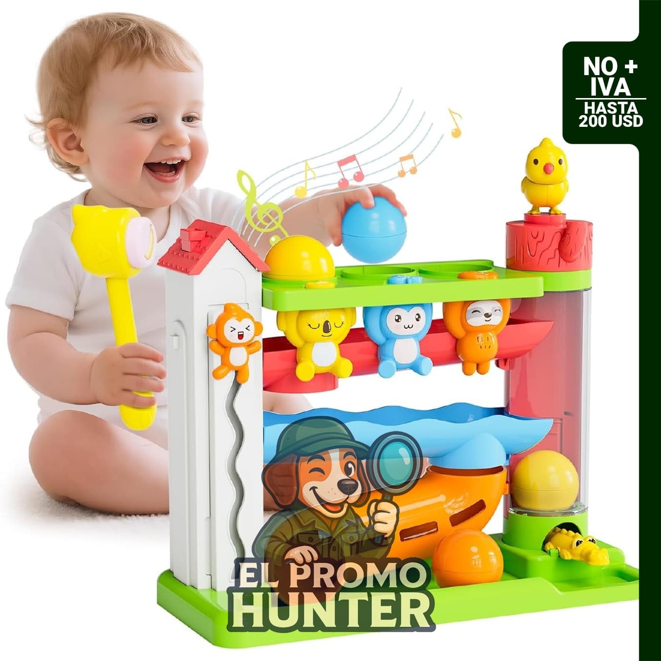 Ussybaby Juguetes Musicales para niños de 1+ años, juguete de desarrollo de habilidades motoras.