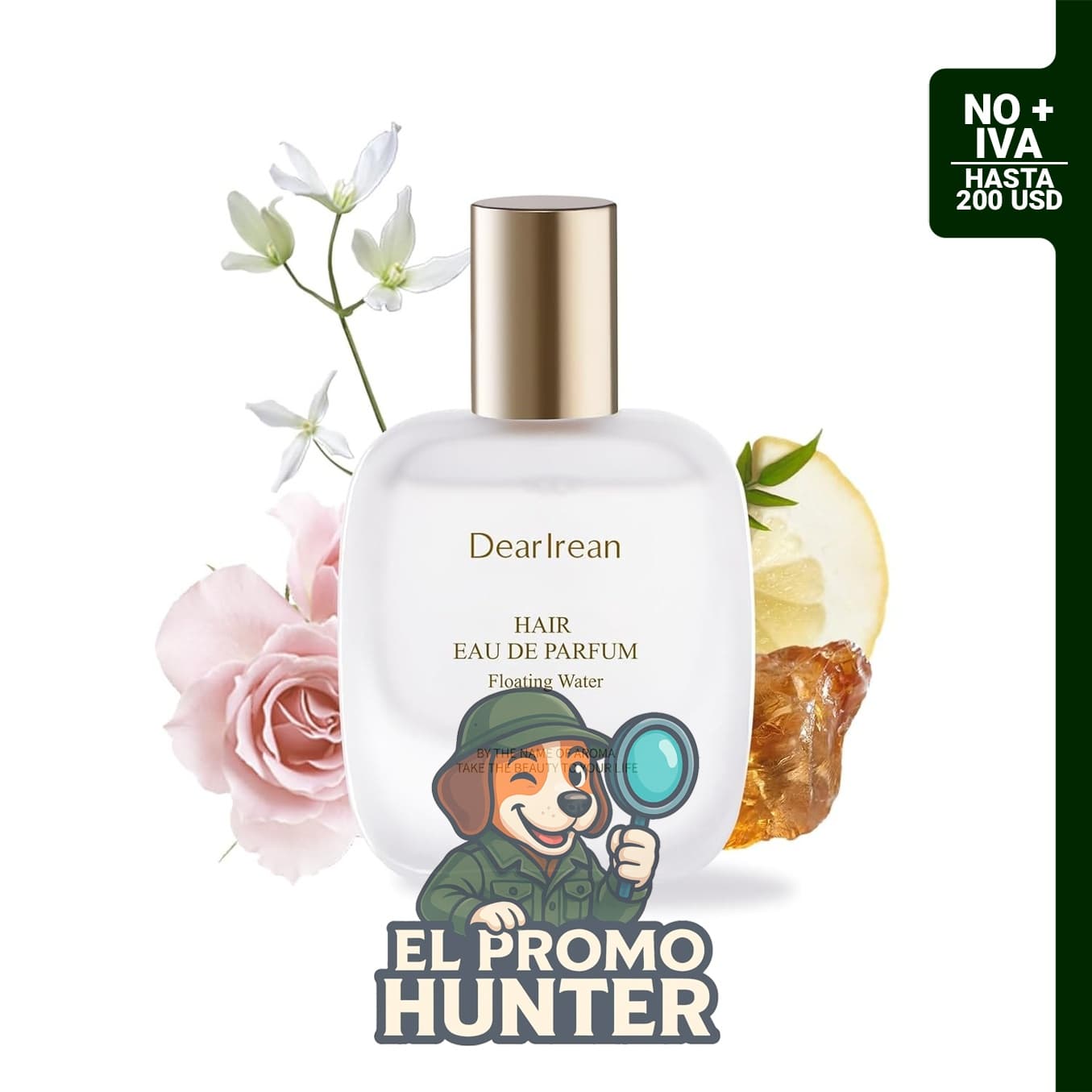 Dear Irean Perfume para el cabello para mujer, espray de fragancia sin alcohol para cabello seco y encrespado.