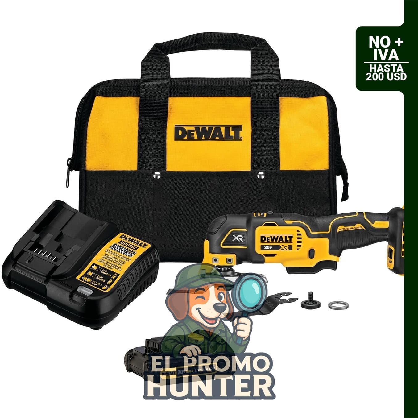 DEWALT Kit de herramientas oscilantes MAX XR DCS356C1, multiherramienta inalámbrica de 20 V con cuchillas.