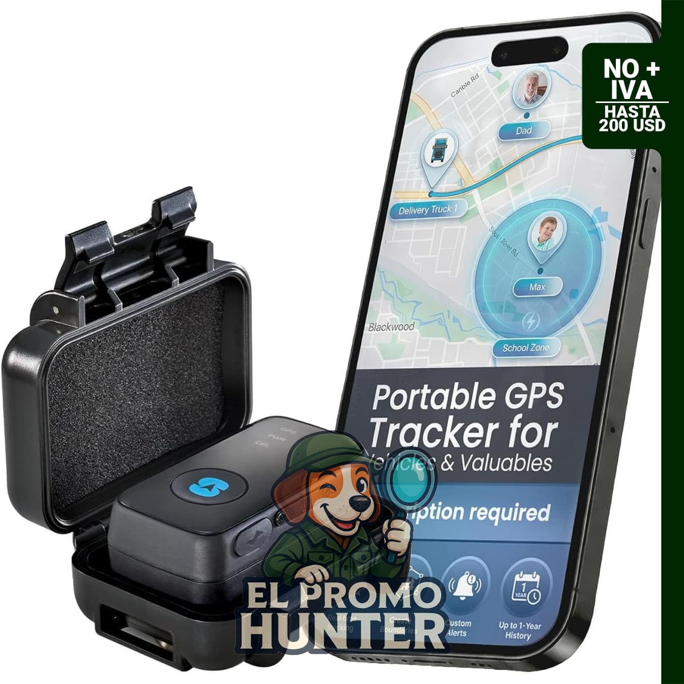 Spytec M2 - Funda magnética impermeable y rastreador GPS personal en tiempo real GL300 para vehículos.