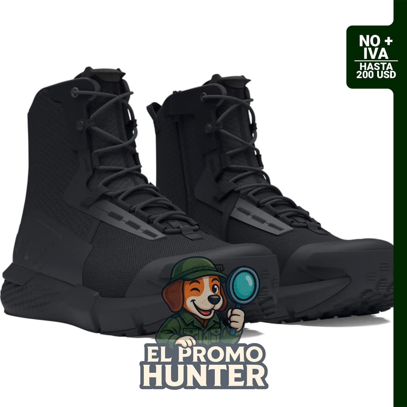 Under Armour Valsetz RTS - Botas militares y tácticas con cremallera para hombre.