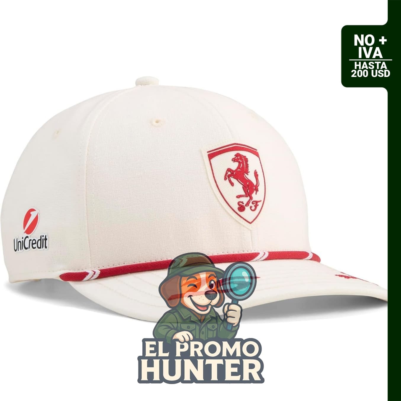 PUMA Scuderia Ferrari F1 Charles Leclerc Monaco GP 2026 - Gorra de edición especial en color blanco roto, talla única.