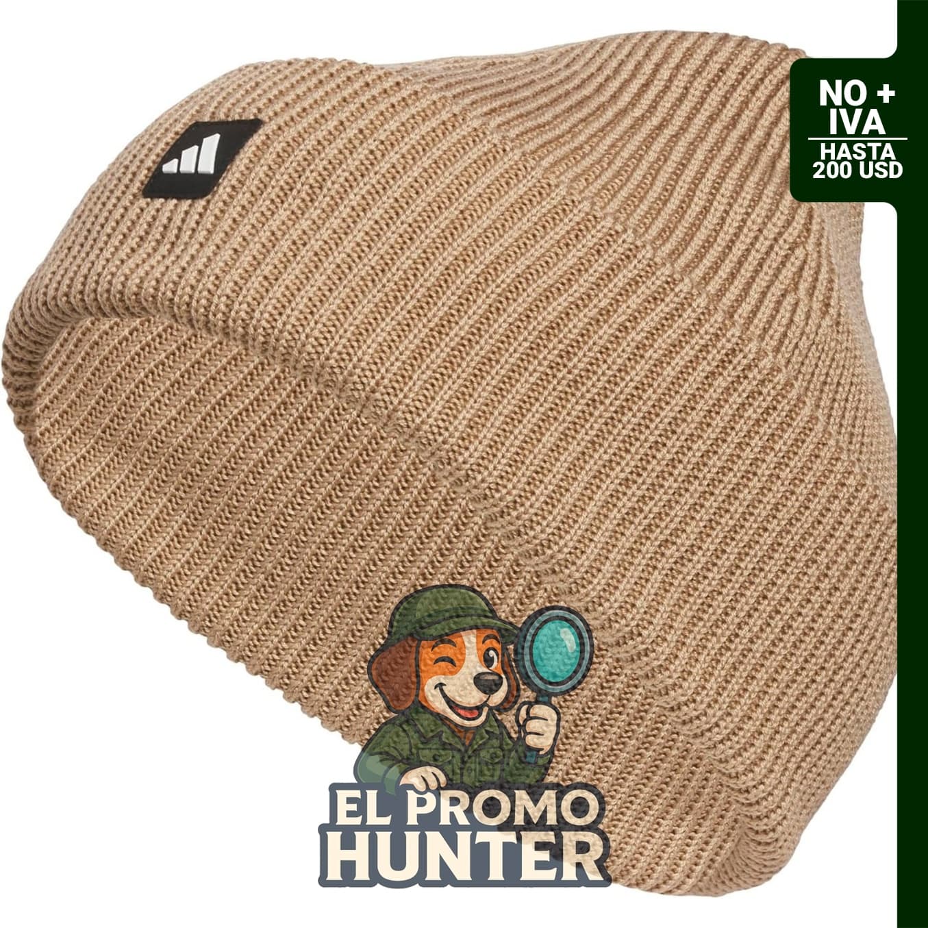 Gorro de invierno de punto con puños de adidas para hombre.