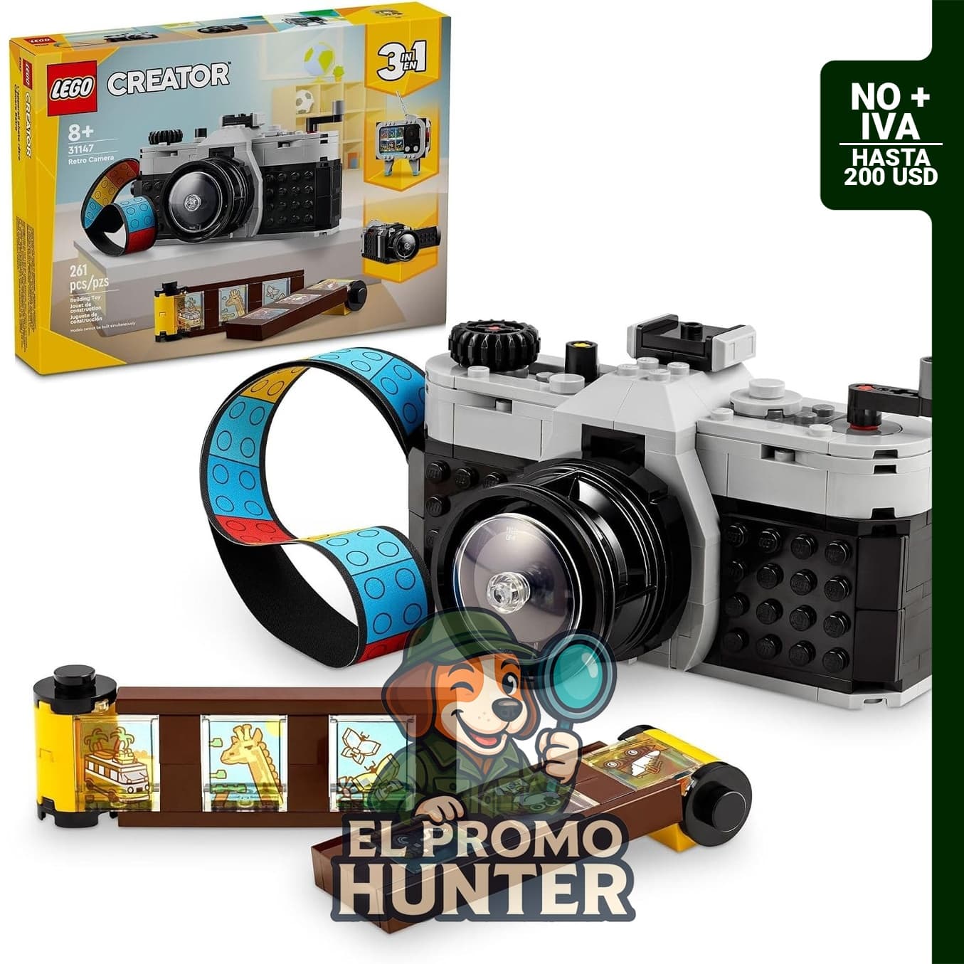 LEGO Creator 31147 - Juguete de cámara retro 3 en 1, se transforma en cámara de video o televisor.