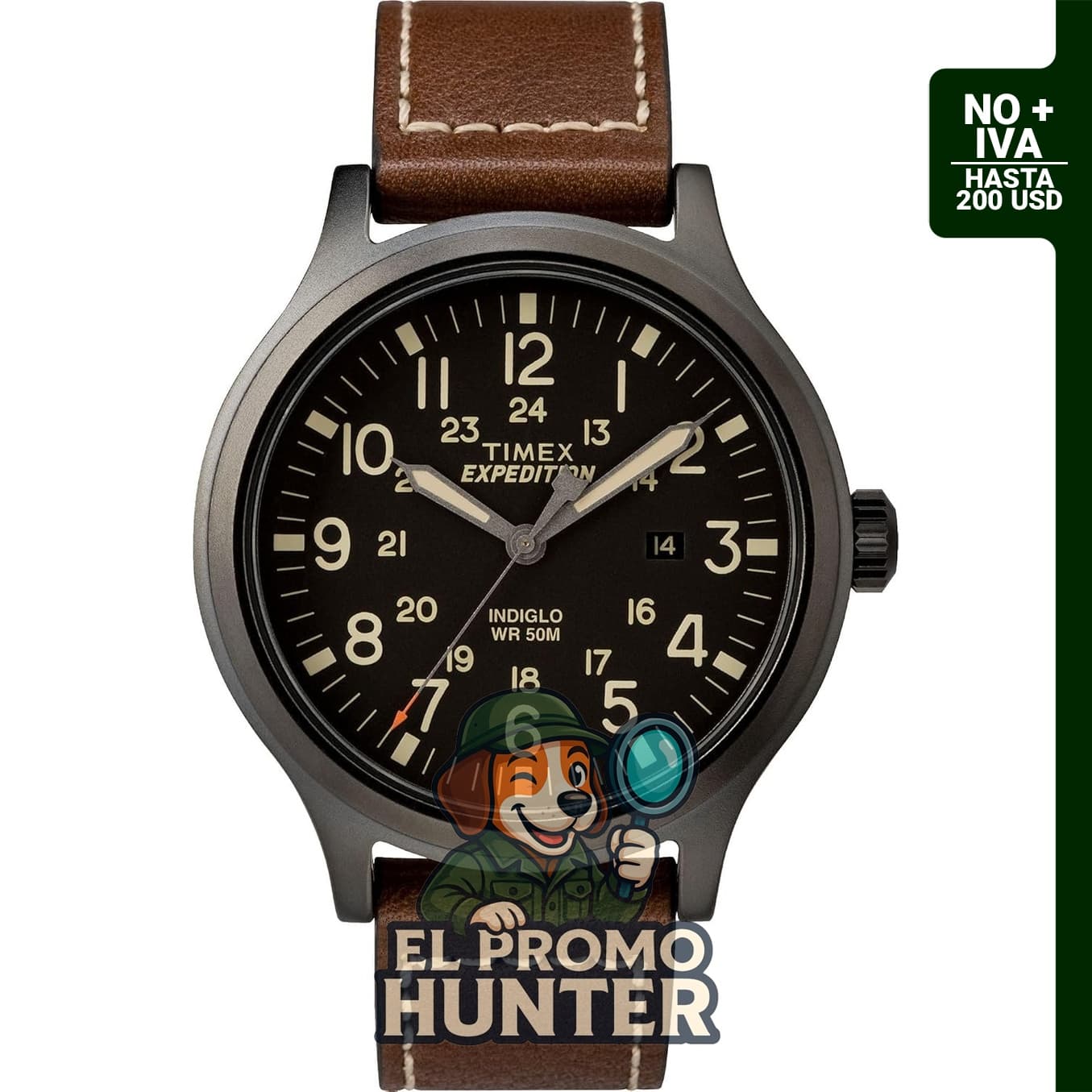 Reloj analógico Timex Expedition Scout de 40 mm para hombres, con manecillas luminosas y correa ajustable.
