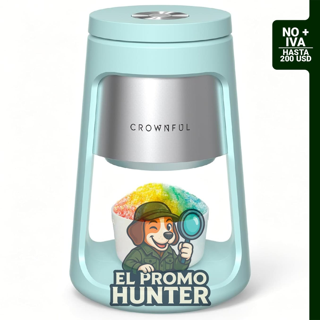 CROWNFUL Máquina de hielo raspado, incluye 2 vasos para hacer conos de nieve y cócteles helados.