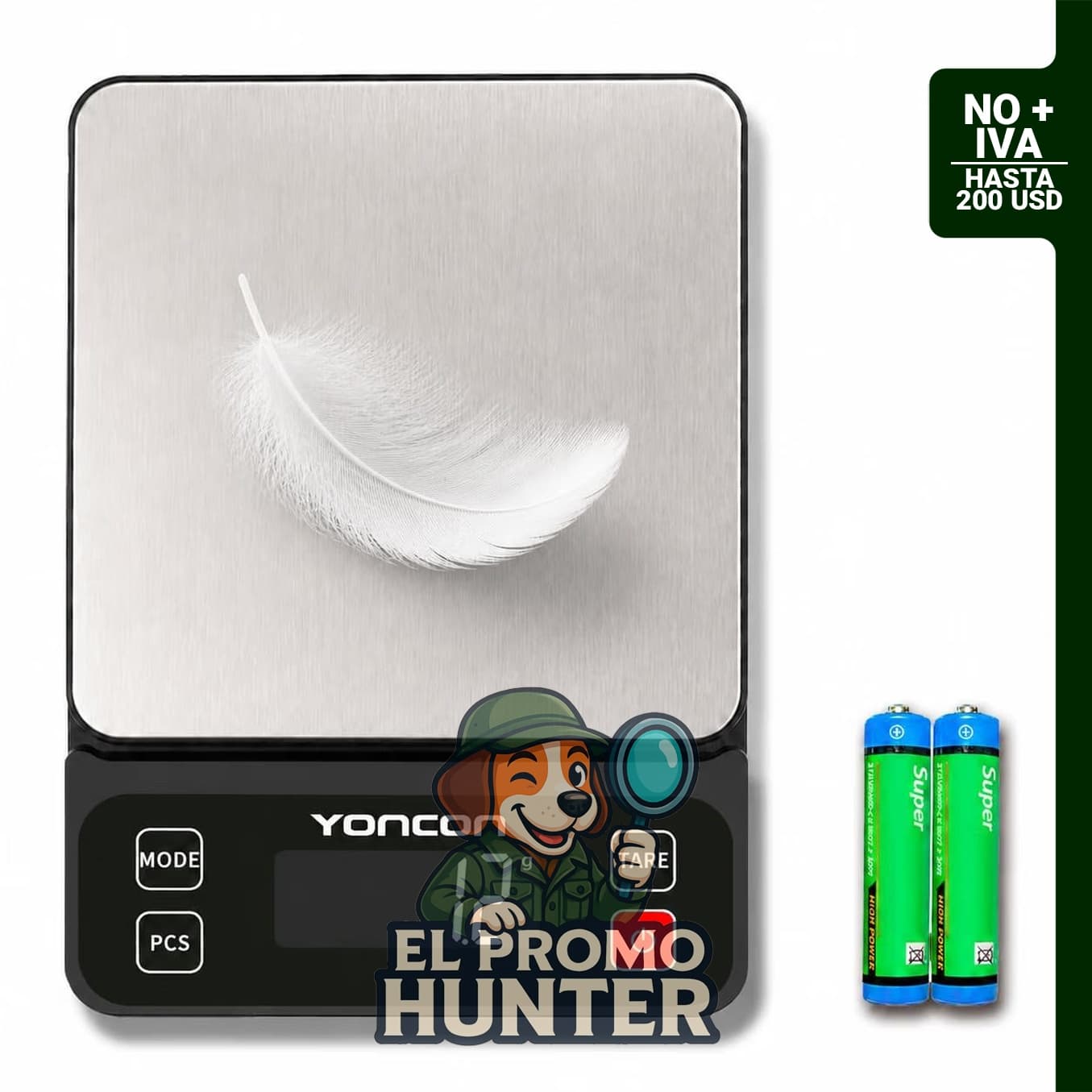 Báscula digital de alimentos para cocina y hornear, alta precisión.