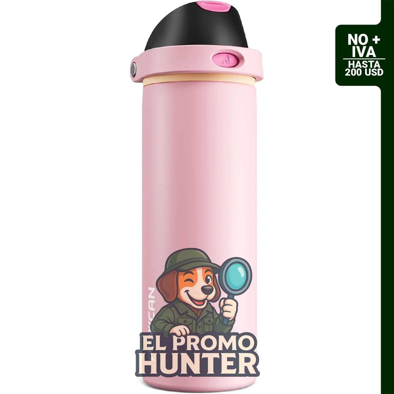 POWCAN Botella de Agua Aislada de 24 oz, acero inoxidable, con boquilla de botón y pajita de volteo rápido.