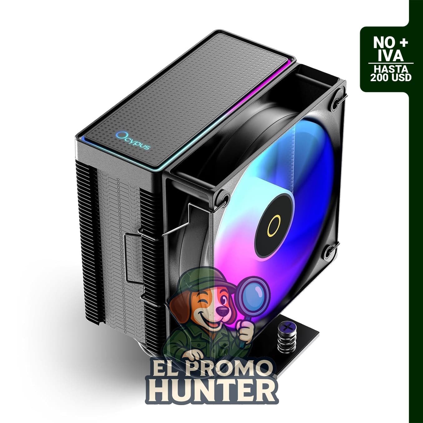 Enfriador de CPU Gamma A40 ARGB, torre compacta de 13.3 cm con ventilador PWM de 10 cm.