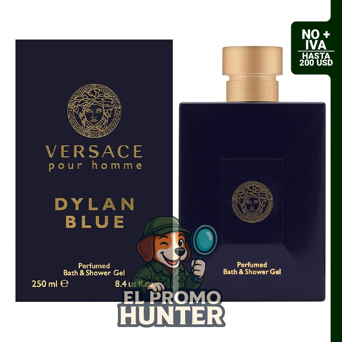 Versace Pour Homme Dylan Blue - Gel de baño y ducha perfumado para hombre de 8.4 oz (250 ml)