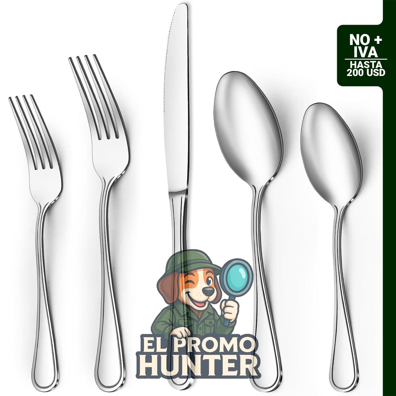 BEWOS Juego de cubiertos de acero inoxidable de 4 a 20 piezas, incluye cucharas, tenedores y cuchillos.