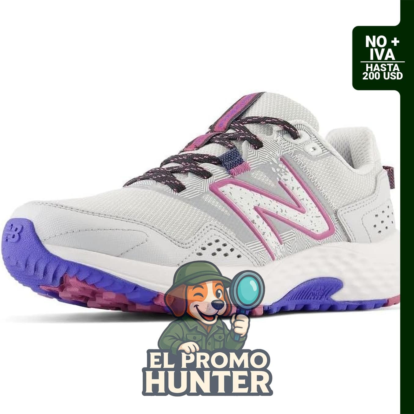 New Balance Zapatillas para correr 410v8 Trail para mujer, diseñadas para actividades al aire libre.