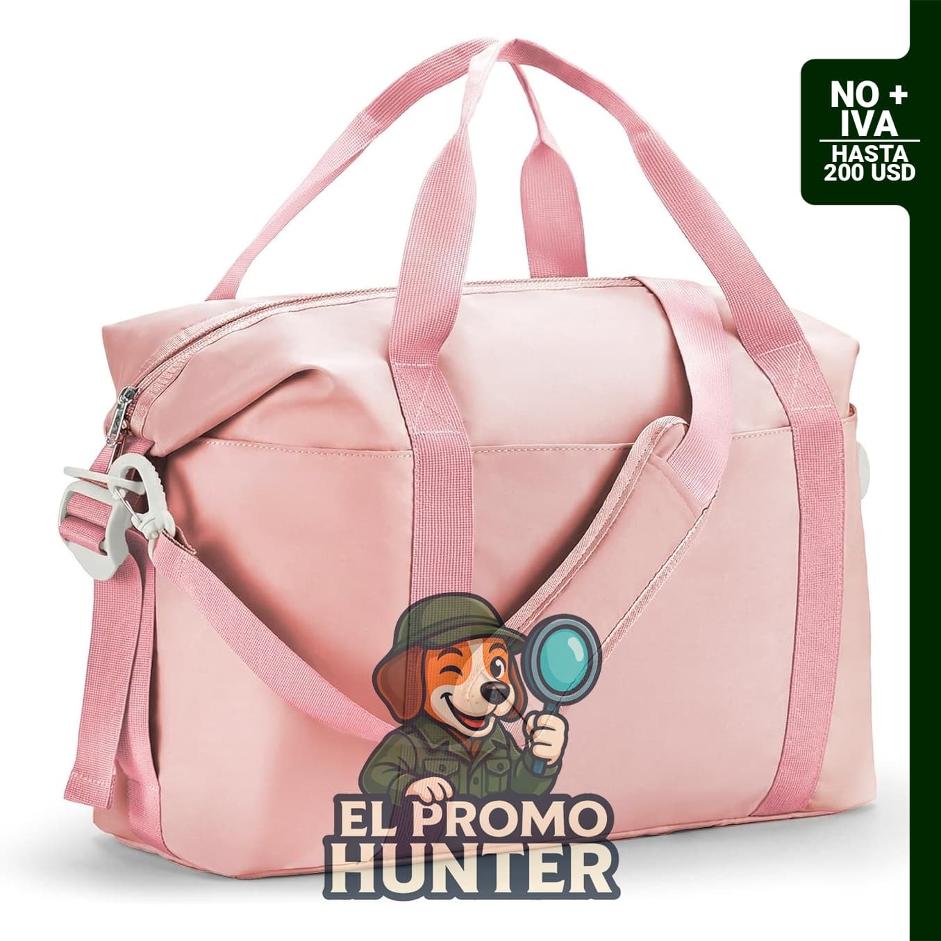 Bolsa Weekender PERCOVER PRO en color rosa rubor, diseñada para viajes.