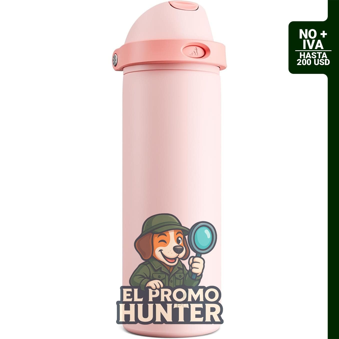 POWCAN Botella de agua aislada de 24 oz, acero inoxidable, tapa 2 en 1 con boquilla de botón y popote abatible.