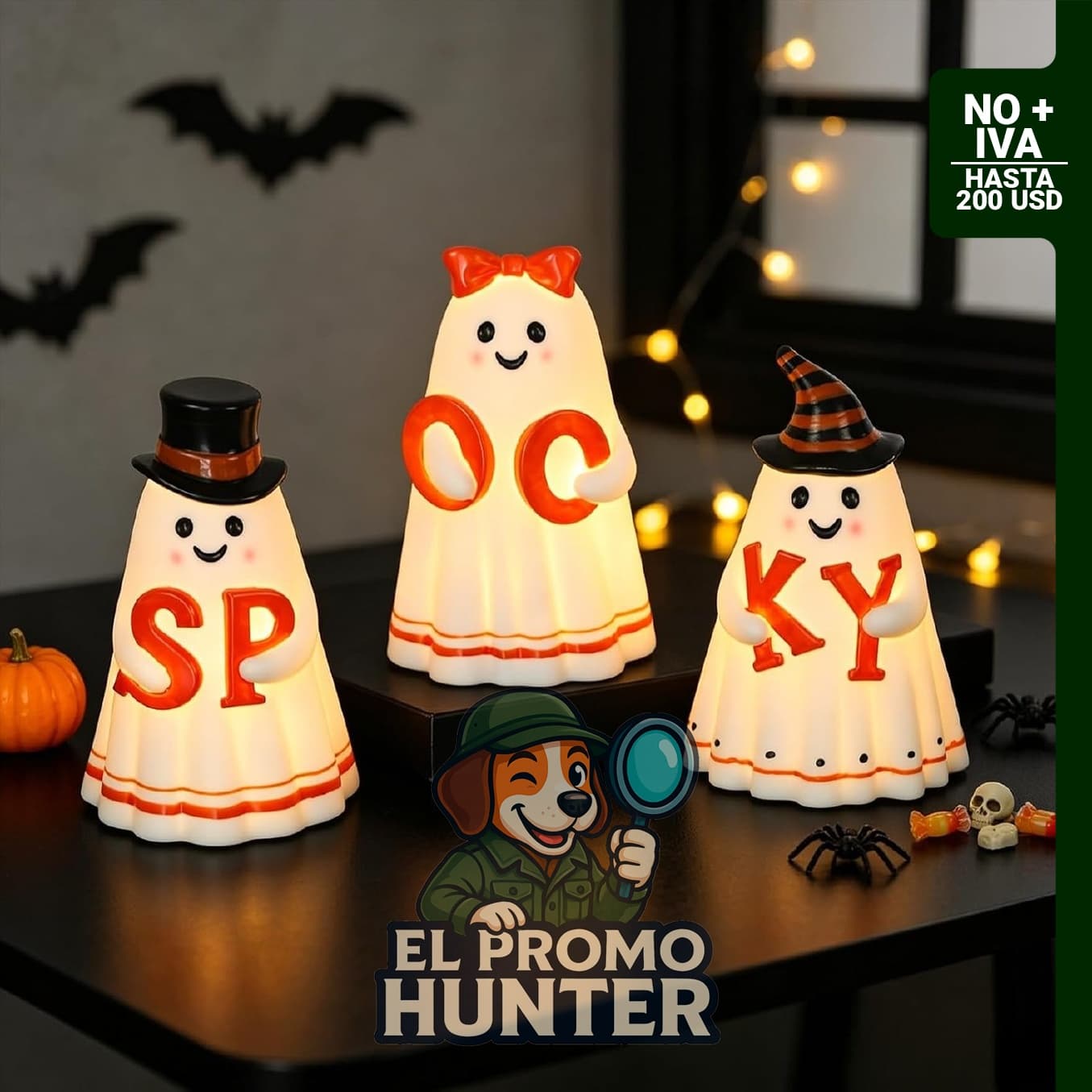 Wondise Velas sin llama de fantasma espeluznante de Halloween.