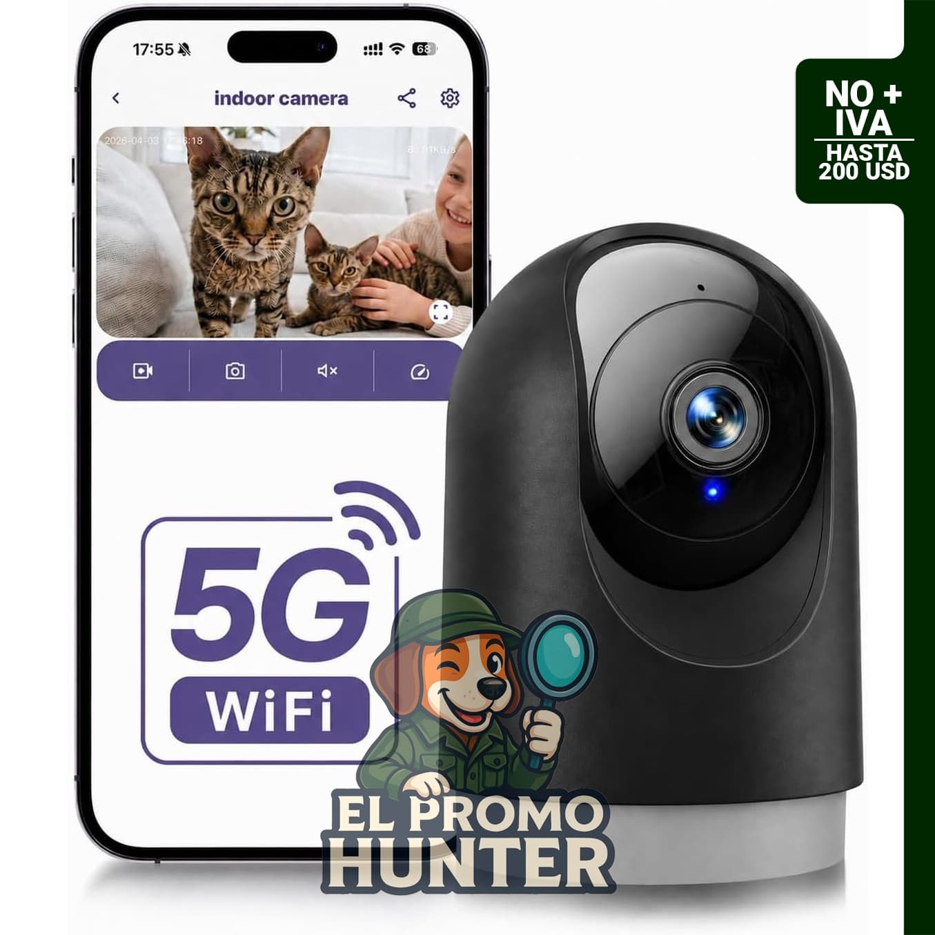 YOTON Cámara interior 2K, monitor para bebé con conectividad Wi-Fi 5G.