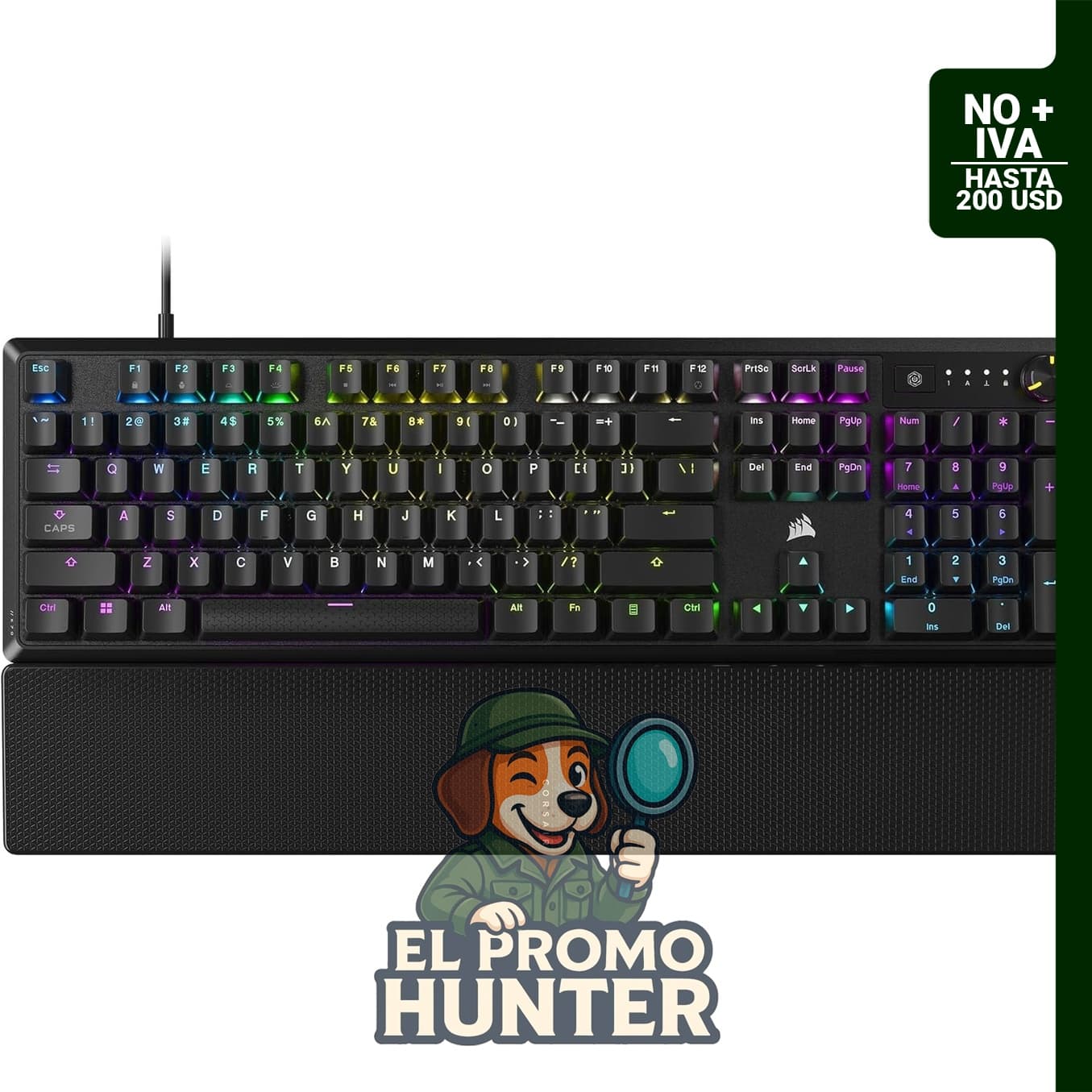 Corsair K70 Core RGB Teclado mecánico con cable para juegos, interruptores lineales MLX Rojos, reposa muñeca.