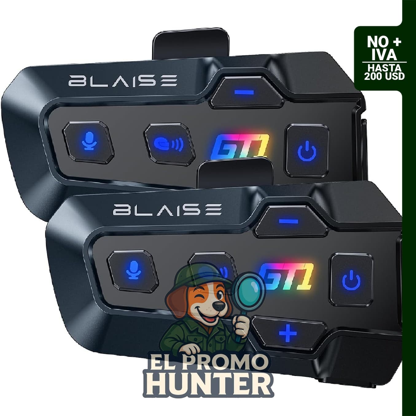 BLAISE Auriculares Bluetooth GT1 para motocicleta con sonido estéreo.